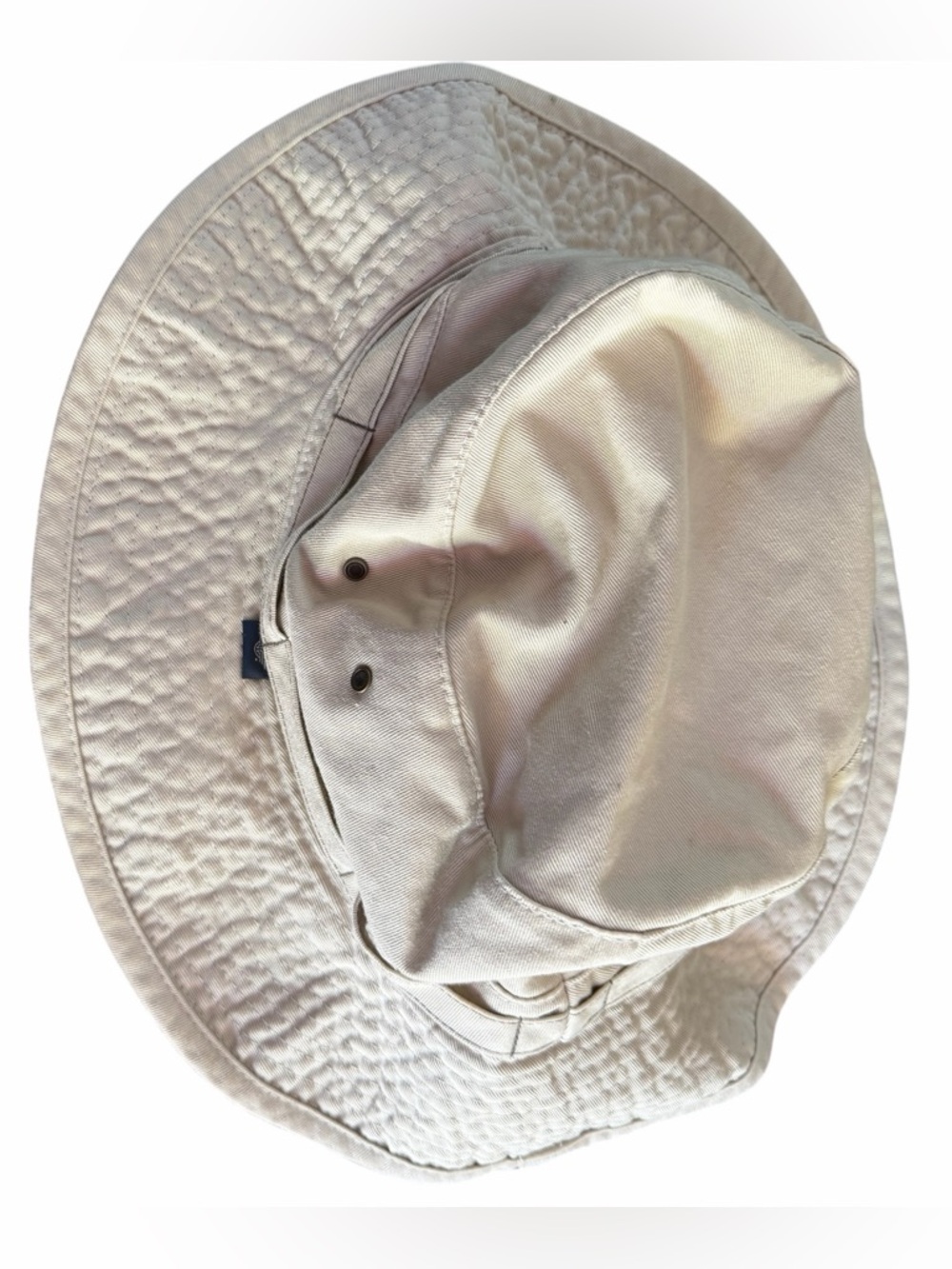 Dockers Vintage Unisex Bucket Sun Hat Size XL Crème Color Underchin Strap - Picture 3 of 6
